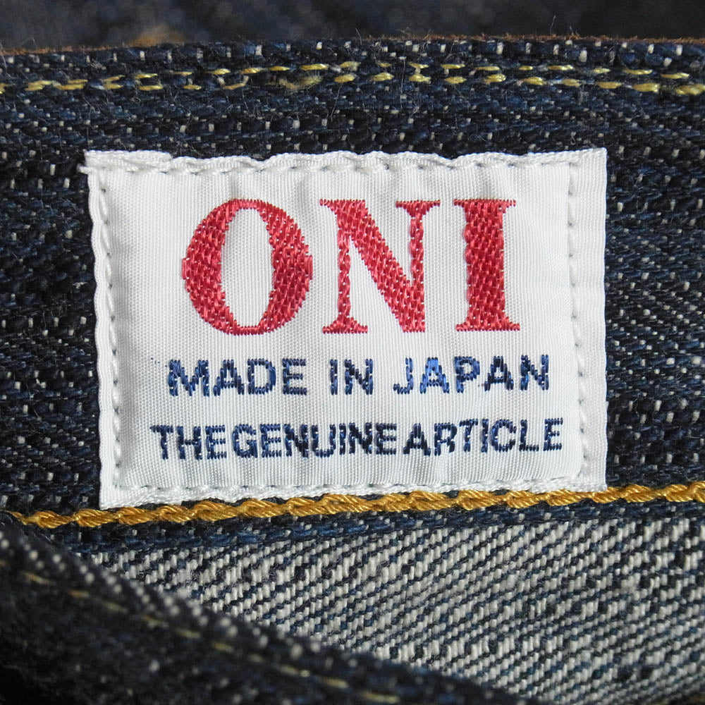 ONI DENIM 鬼デニム ONI 200-鬼KASE 16oz Wide Straight 枷 かせ染め ワイドストレート デニム パンツ インディゴブルー系 32【極上美品】【中古】