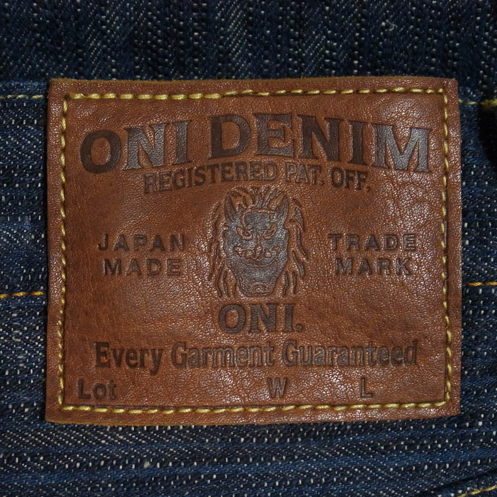 ONI DENIM 鬼デニム ONI 200-鬼KASE 16oz Wide Straight 枷 かせ染め ワイドストレート デニム パンツ インディゴブルー系 34【極上美品】【中古】