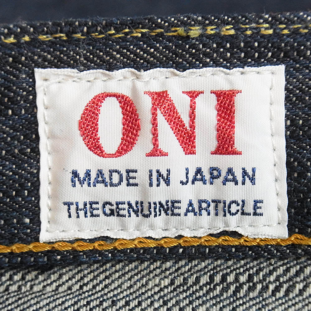 ONI DENIM 鬼デニム ONI 200-鬼KASE 16oz Wide Straight 枷 かせ染め ワイドストレート デニム パンツ インディゴブルー系 34【極上美品】【中古】