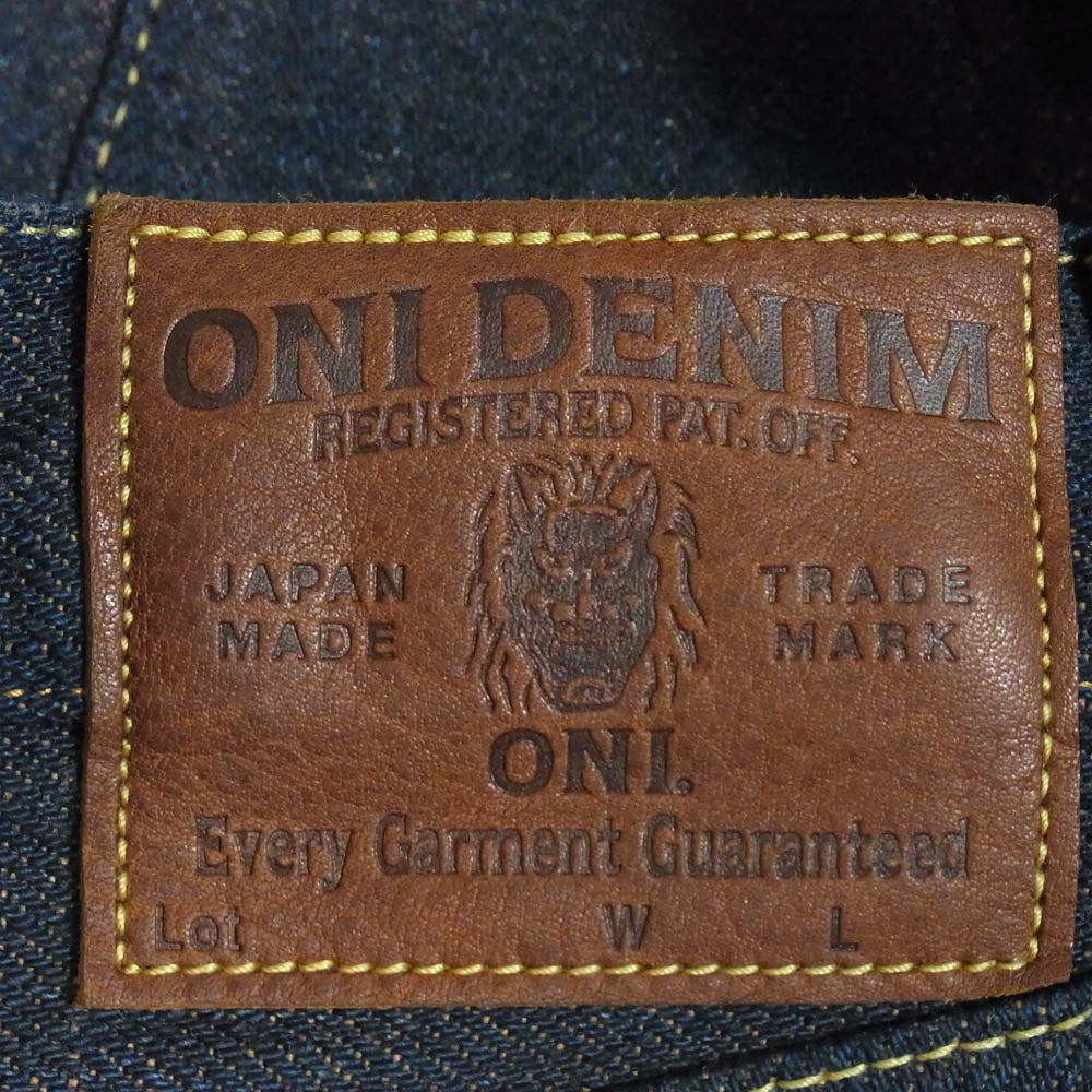 ONI DENIM 鬼デニム ONI 288ZR-LBR 20oz シークレットデニム 緯糸ライトブラウン ジーンズ デニムパンツ インディゴブルー系 32【極上美品】【中古】