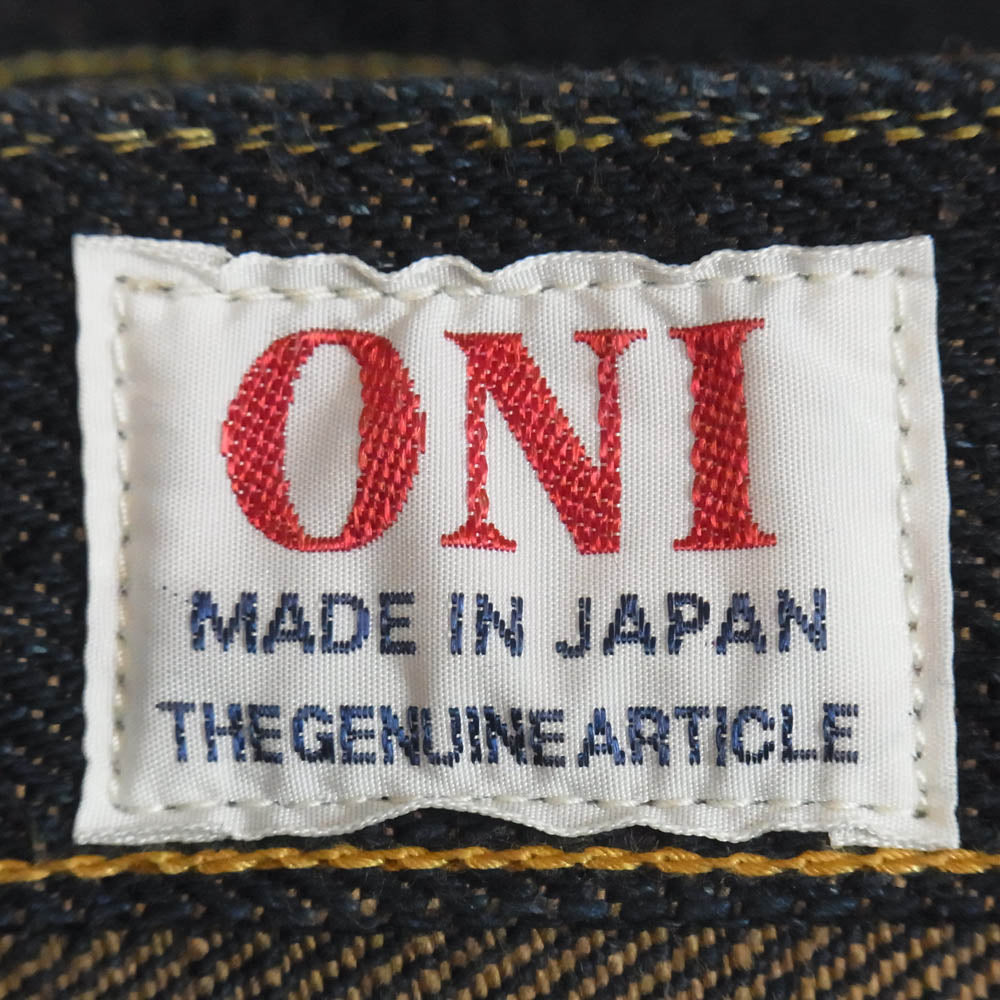 ONI DENIM 鬼デニム ONI 288ZR-LBR 20oz シークレットデニム 緯糸ライトブラウン ジーンズ デニムパンツ インディゴブルー系 32【極上美品】【中古】