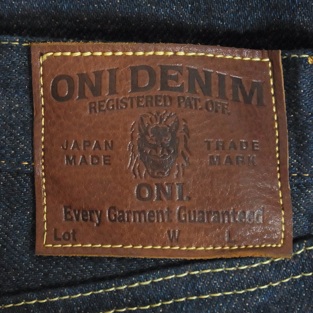ONI DENIM 鬼デニム ONI 288ZR-LBR 20oz シークレットデニム 緯糸ライトブラウン ジーンズ デニムパンツ インディゴブルー系 34【極上美品】【中古】