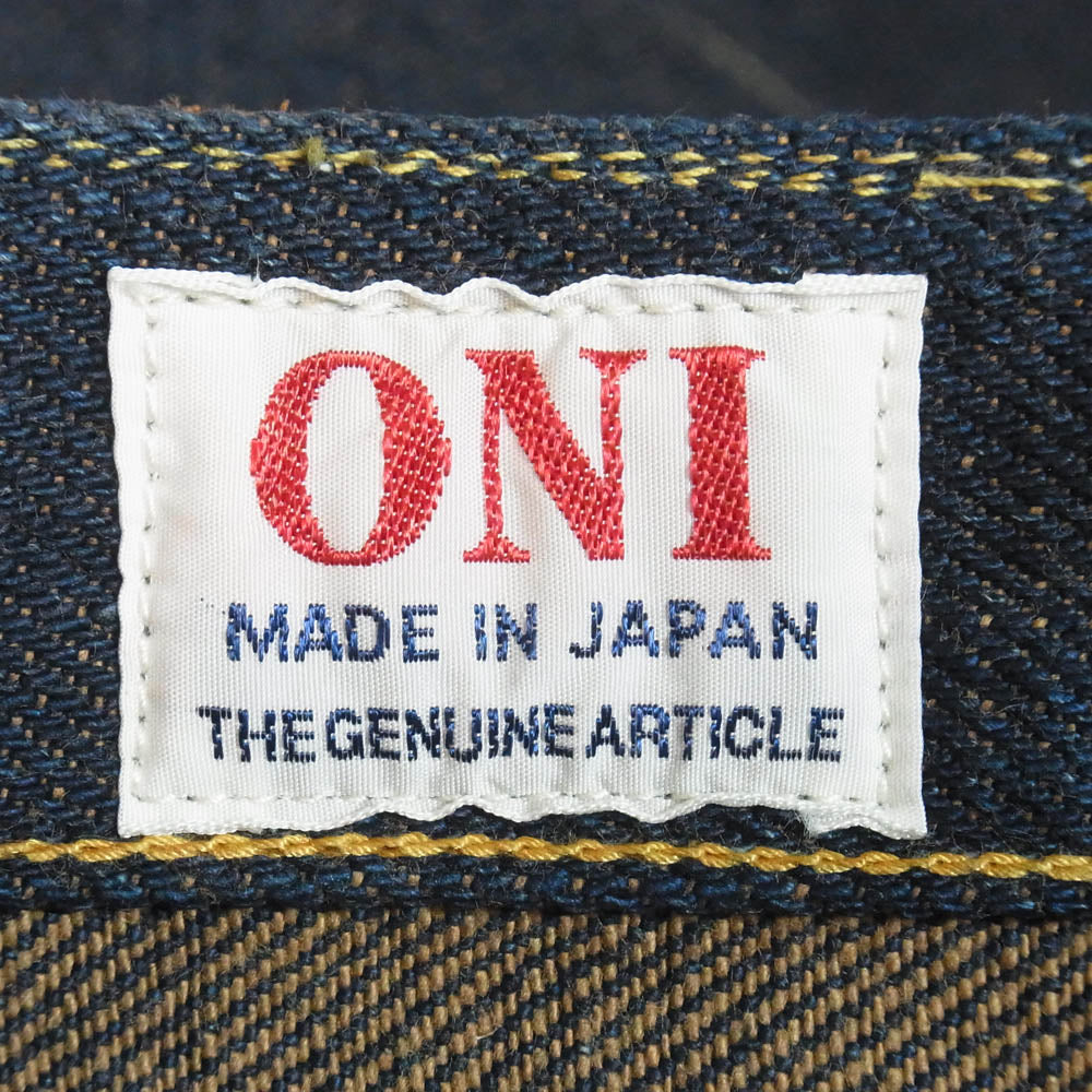 ONI DENIM 鬼デニム ONI 288ZR-LBR 20oz シークレットデニム 緯糸ライトブラウン ジーンズ デニムパンツ インディゴブルー系 34【極上美品】【中古】