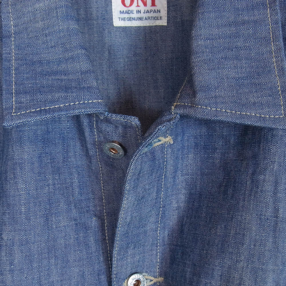 ONI DENIM 鬼デニム ONI-03501-SHVCH 13oz Super Heavy Chambray スーパーヘビーシャンブレー ワークジャケット カバーオール インディゴブルー系 40【極上美品】【中古】