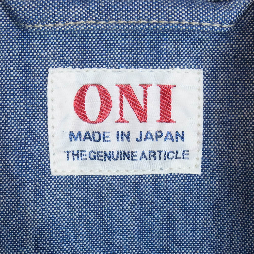 ONI DENIM 鬼デニム ONI-03501-SHVCH 13oz Super Heavy Chambray スーパーヘビーシャンブレー ワークジャケット カバーオール インディゴブルー系 40【極上美品】【中古】
