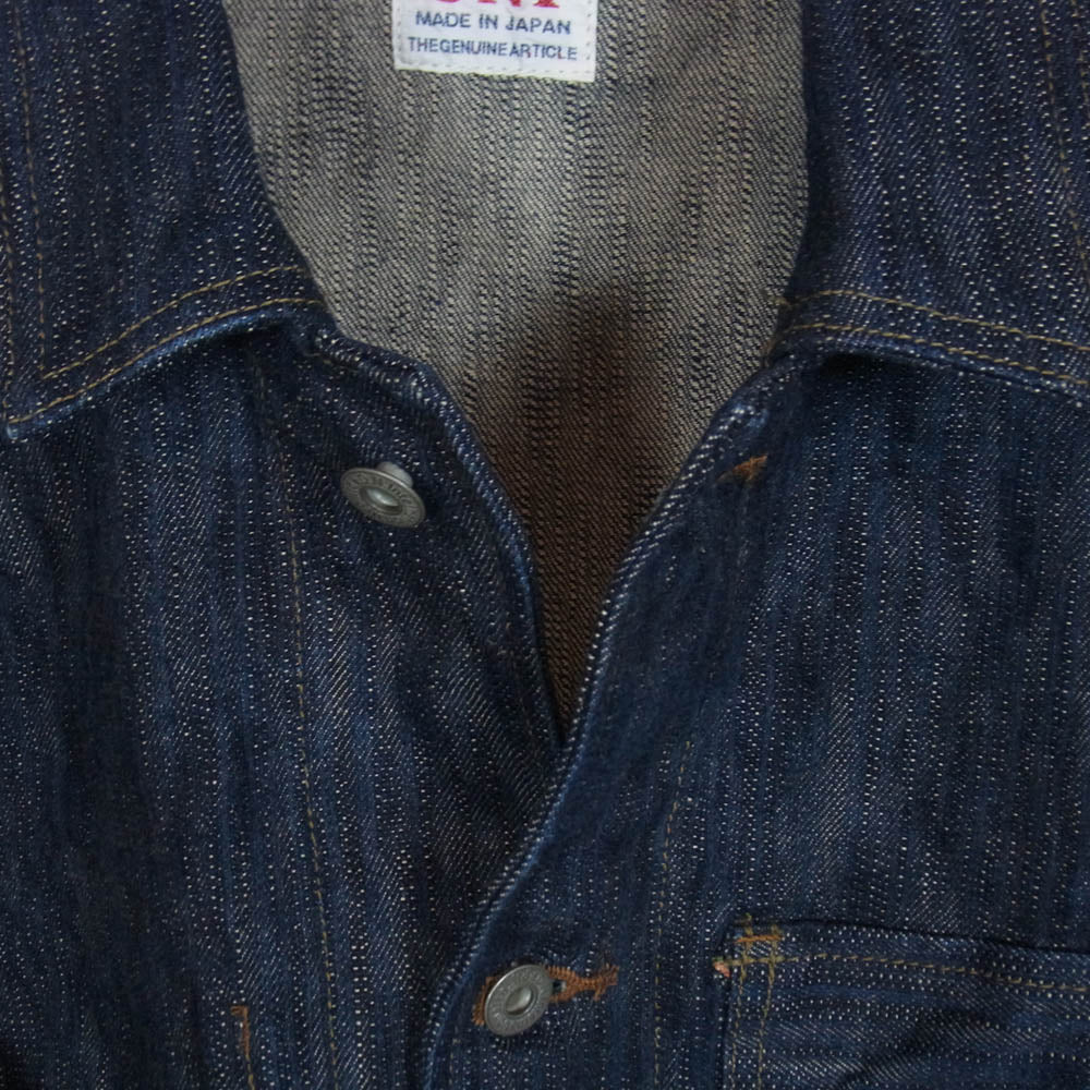 ONI DENIM 鬼デニム ONI-03502-鬼KASE Coveralls 16oz Natural Indigo ONI-KASE 枷 かせ 染め デニム ジャケット カバーオール インディゴブルー系 42【極上美品】【中古】
