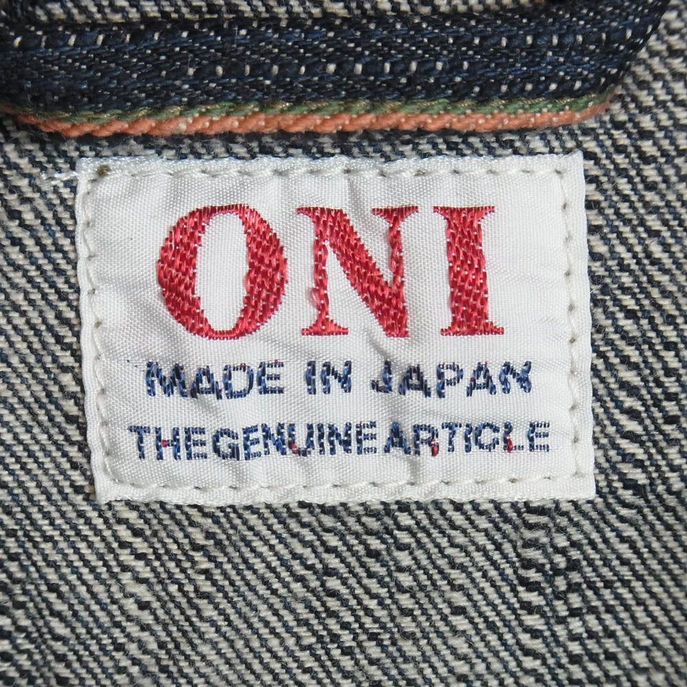 ONI DENIM 鬼デニム ONI-03502-鬼KASE Coveralls 16oz Natural Indigo ONI-KASE 枷 かせ 染め デニム ジャケット カバーオール インディゴブルー系 42【極上美品】【中古】