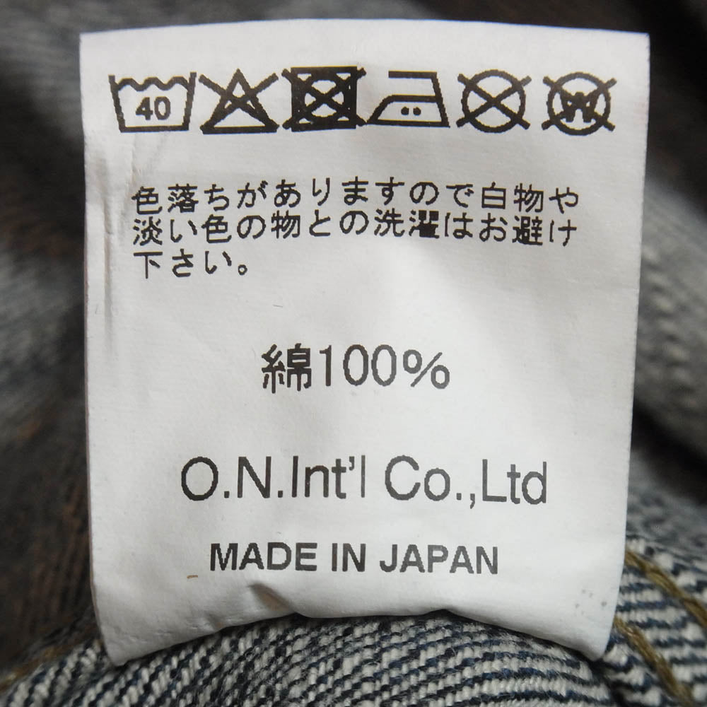 ONI DENIM 鬼デニム ONI-03502-鬼KASE Coveralls 16oz Natural Indigo ONI-KASE 枷 かせ 染め デニム ジャケット カバーオール インディゴブルー系 42【極上美品】【中古】