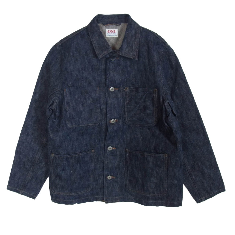 ONI DENIM 鬼デニム ONI-03502-鬼KASE Coveralls 16oz Natural Indigo ONI-KASE 枷 かせ 染め デニム ジャケット カバーオール インディゴブルー系 42【極上美品】【中古】