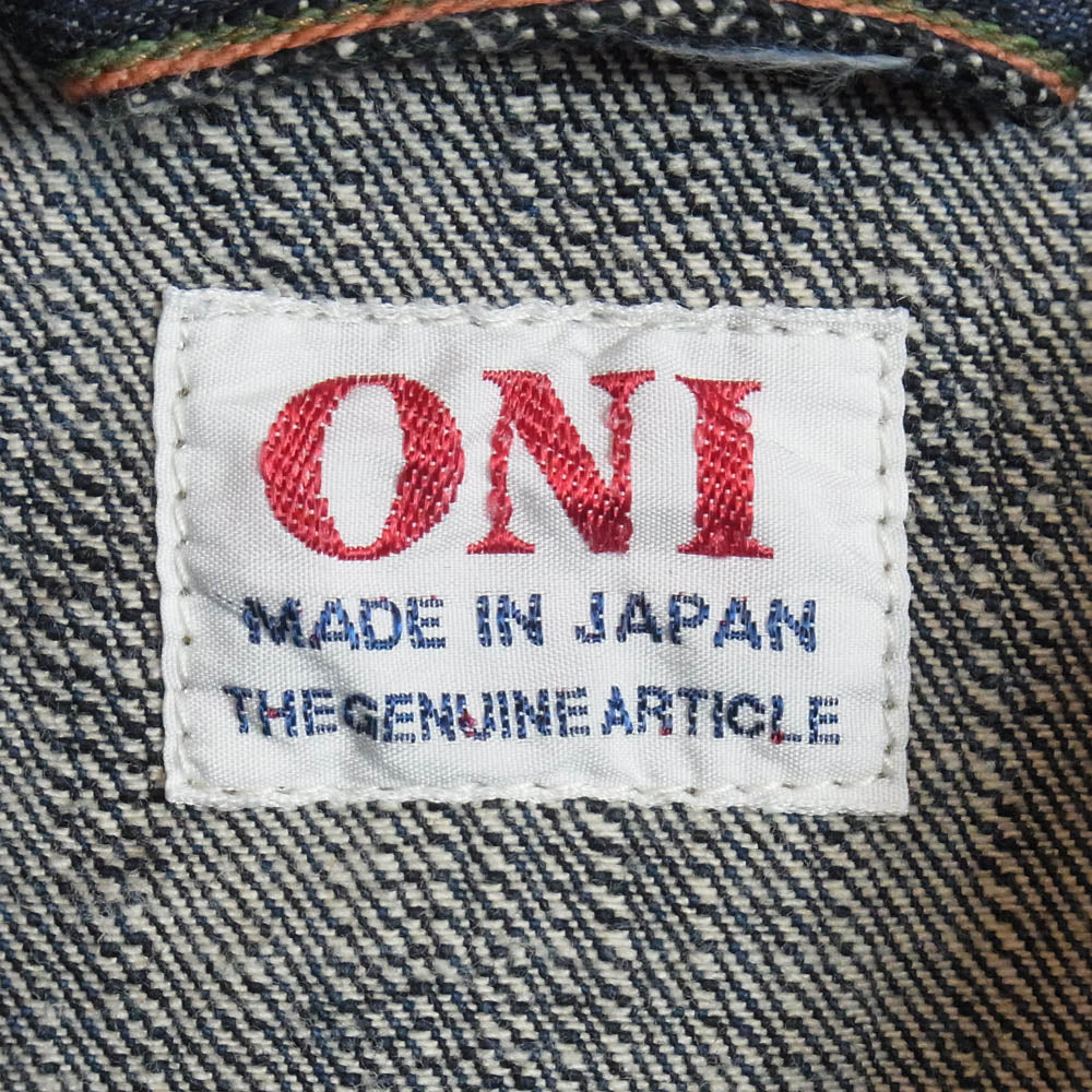 ONI DENIM 鬼デニム ONI-03502-鬼KASE Coveralls 16oz Natural Indigo ONI-KASE 枷 かせ 染め デニム ジャケット カバーオール インディゴブルー系 42【極上美品】【中古】