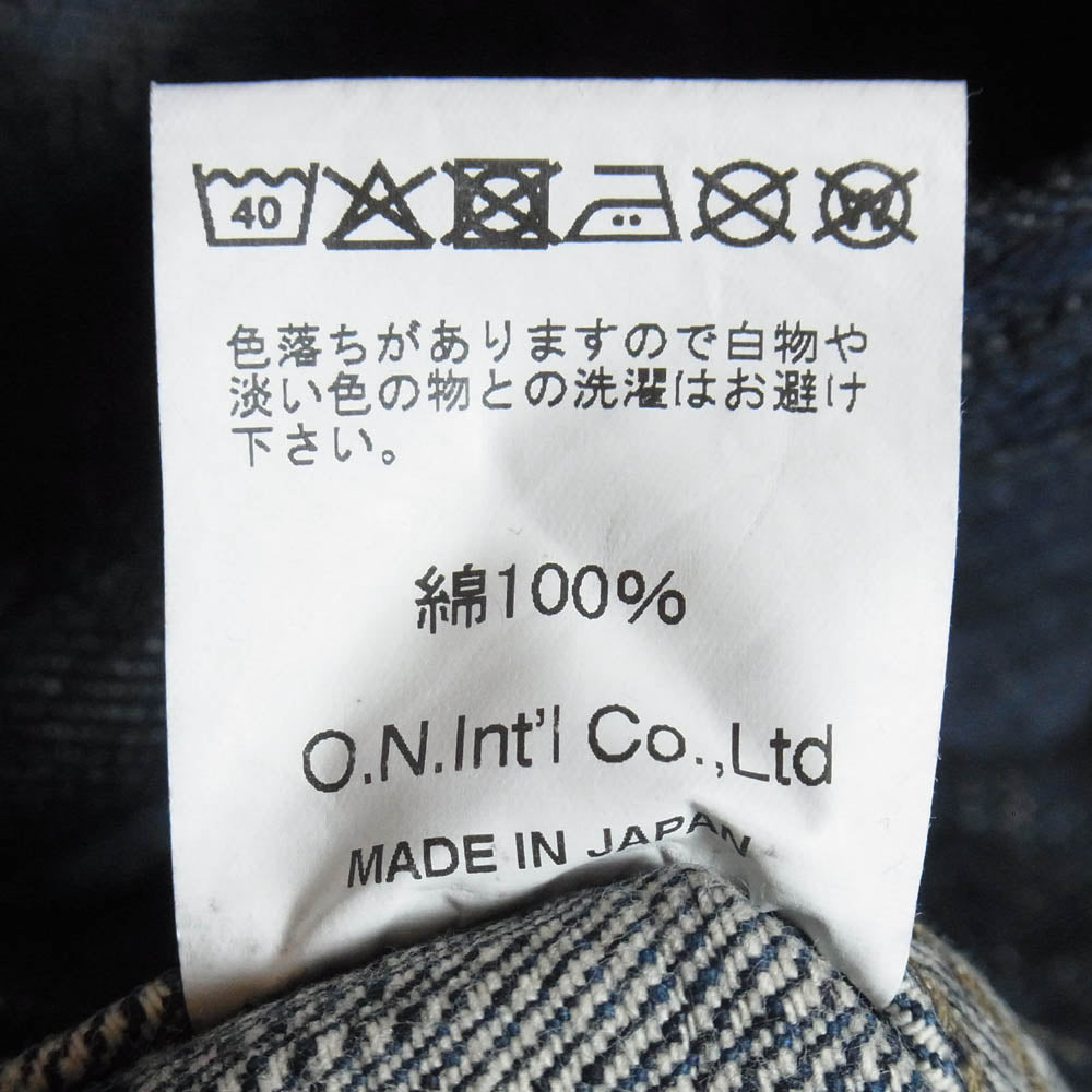 ONI DENIM 鬼デニム ONI-03502-鬼KASE Coveralls 16oz Natural Indigo ONI-KASE 枷 かせ 染め デニム ジャケット カバーオール インディゴブルー系 42【極上美品】【中古】