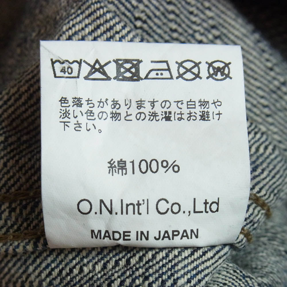ONI DENIM 鬼デニム ONI-03502-鬼KASE Coveralls 16oz Natural Indigo ONI-KASE 枷 かせ 染め デニム ジャケット カバーオール インディゴブルー系 42【極上美品】【中古】