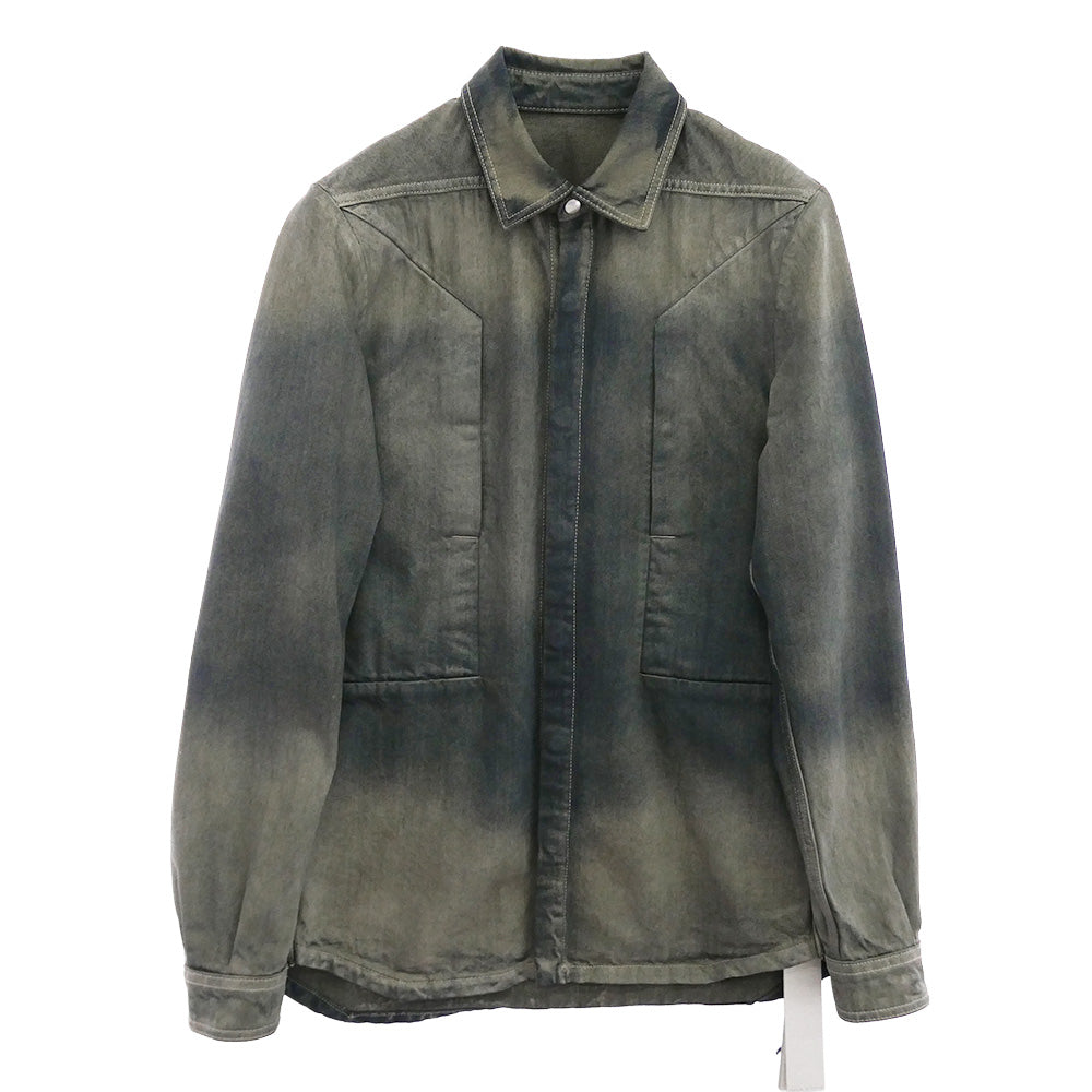 Rick Owens リックオウエンス 25AW RU02E1237-DKDEG FOGPOCKET OUTERSHIRT フォグポケット アウターシャツ デニム ジャケット ダークネイビー系 インディゴブルー系 38 48【美品】【中古】