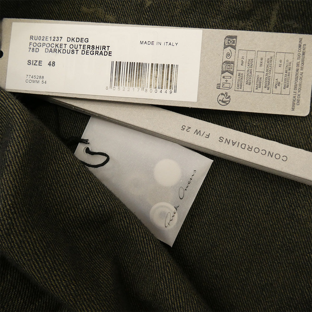 Rick Owens リックオウエンス 25AW RU02E1237-DKDEG FOGPOCKET OUTERSHIRT フォグポケット アウターシャツ デニム ジャケット ダークネイビー系 インディゴブルー系 38 48【美品】【中古】
