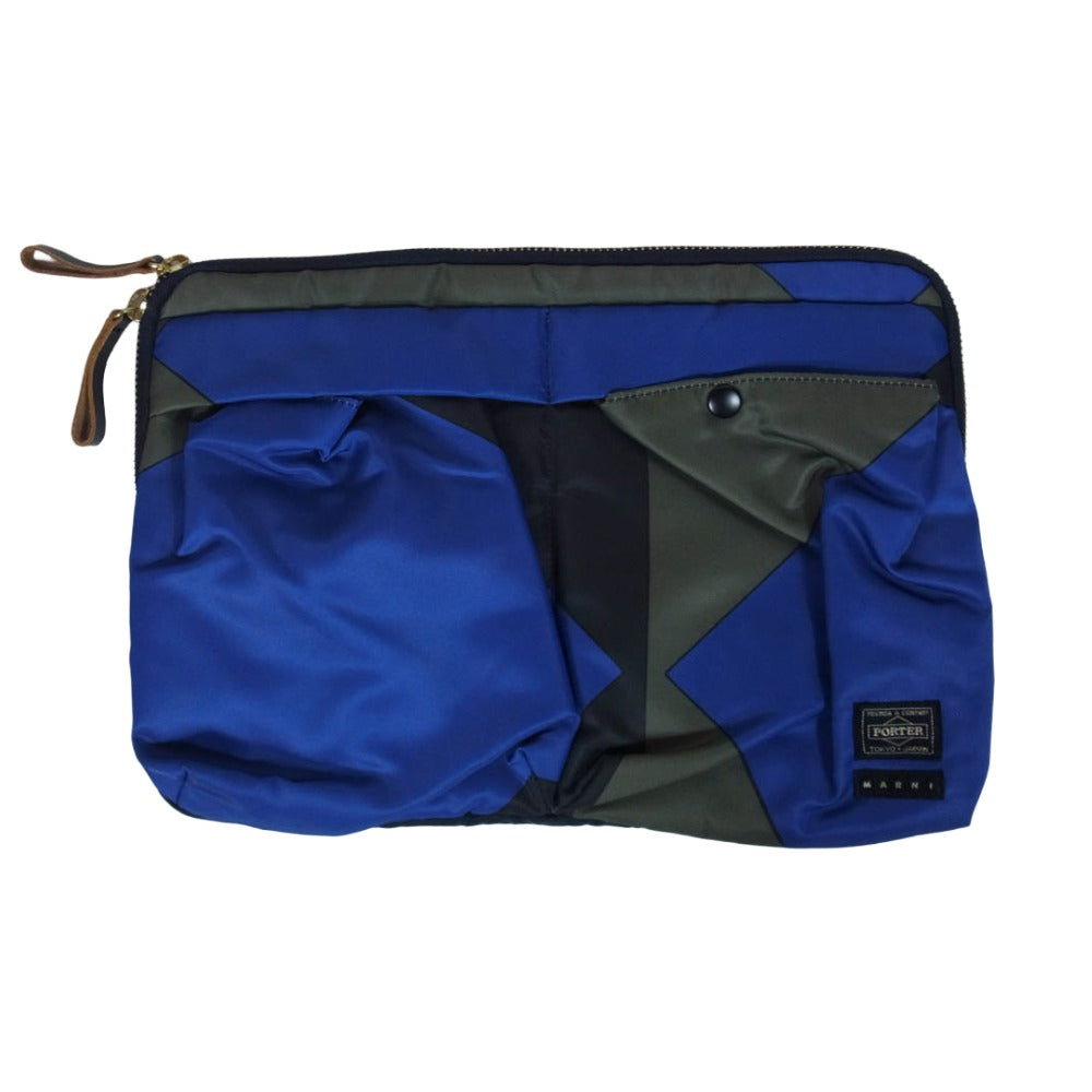 MARNI マルニ x PORTER ポーター ブロックプリント クラッチ ハンド バッグ マルチカラー系【中古】