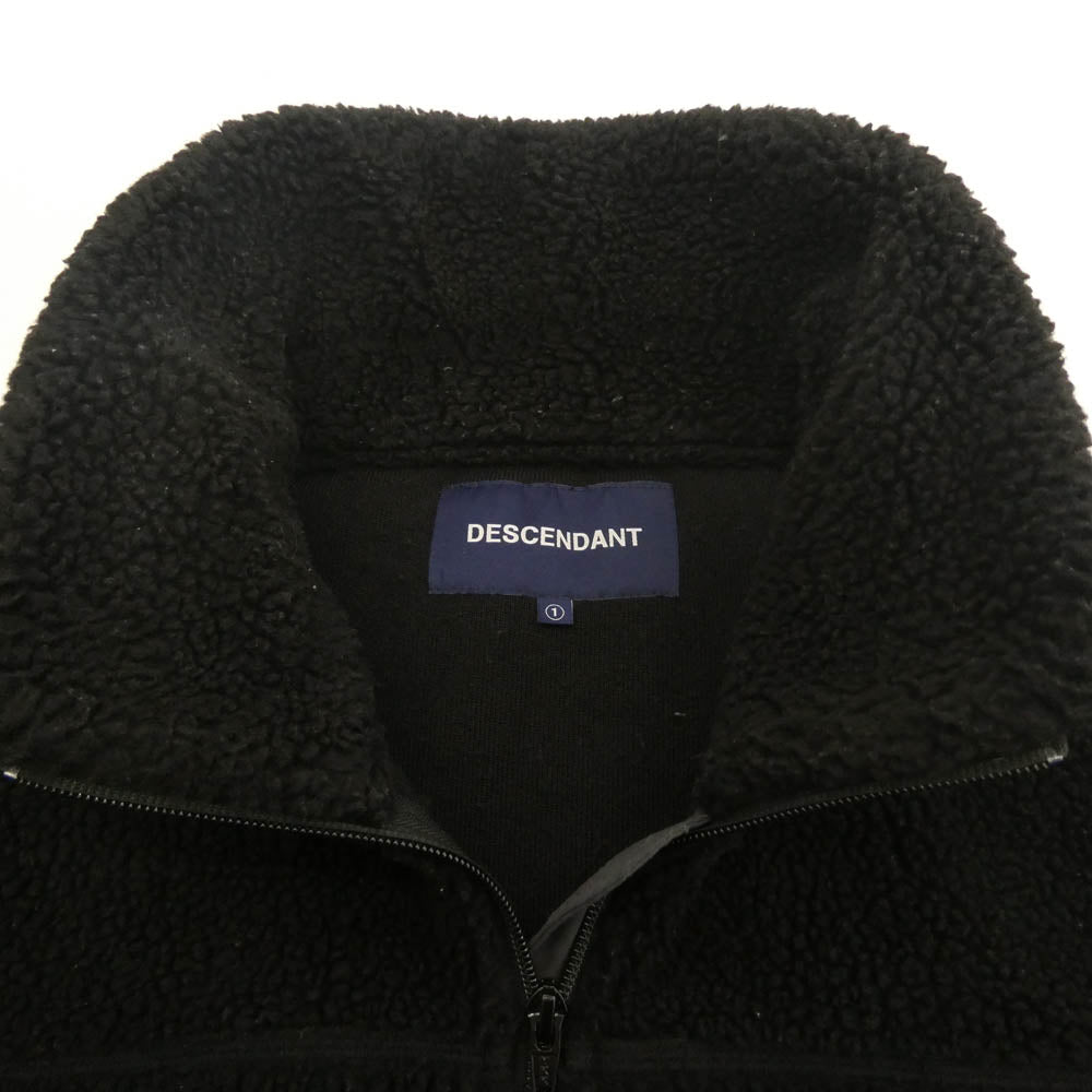 DESCENDANT ディセンダント 222ATDS-JKM02 MANCHOT FLEECE JACKET フルジップ フリース ボア ジャケット ブラック系 1【中古】