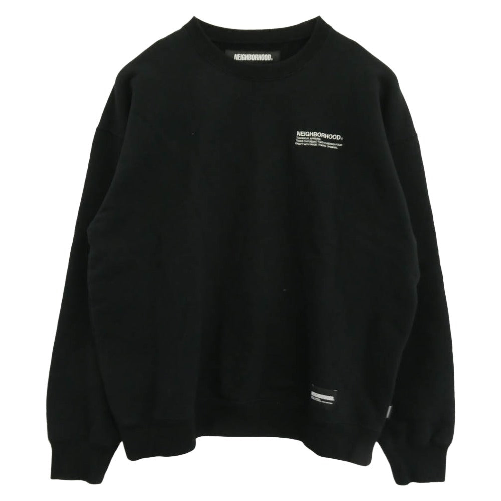 NEIGHBORHOOD ネイバーフッド 241FPNH-CSM01 PLAIN SWEAT SHIRT LS プレーン スウェット シャツ ロゴ刺繍 プルオーバー スウェット ブラック系 M【中古】