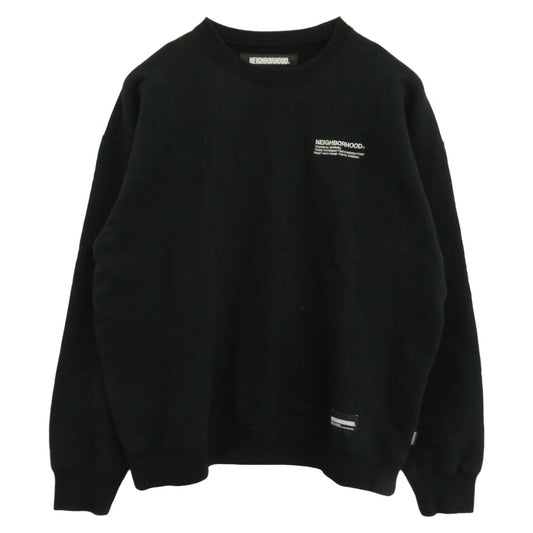 NEIGHBORHOOD ネイバーフッド 241FPNH-CSM01 PLAIN SWEAT SHIRT LS プレーン スウェット シャツ ロゴ刺繍 プルオーバー スウェット ブラック系 M【中古】