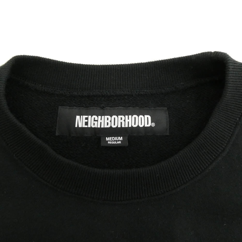 NEIGHBORHOOD ネイバーフッド 241FPNH-CSM01 PLAIN SWEAT SHIRT LS プレーン スウェット シャツ ロゴ刺繍 プルオーバー スウェット ブラック系 M【中古】