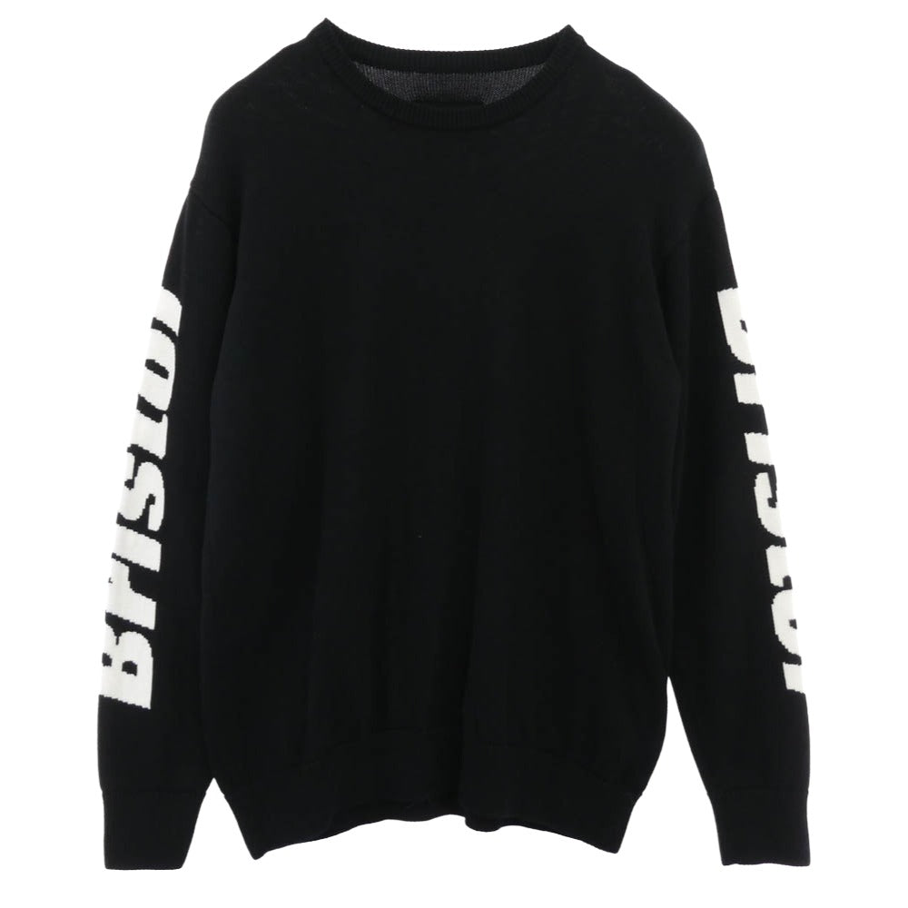 F.C.R.B. エフシーアールビー 24AW FCRB-240088 Authentic sleeve logo sweater オーセンティック スリーブロゴ セーター ブラック系 L【美品】【中古】