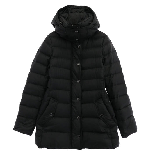BURBERRY LONDON バーバリー ロンドン B1C10-853-10 フード着脱可 メガノバチェック ダウンコート ジャケット ブラック系 36【中古】