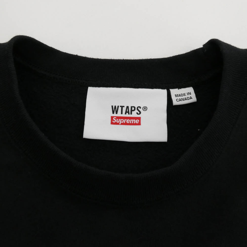 Supreme シュプリーム 21AW x WTAPS Crewneck Sweat ダブルタップス クルーネック ロゴ スウェット ブラック系 M【中古】