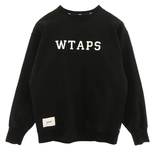 WTAPS ダブルタップス 25SS 251ATDT-CSM03 ACADEMY SWEATER COTTON アカデミー セーター コットン スウェット ブラック ブラック系 3【美品】【中古】