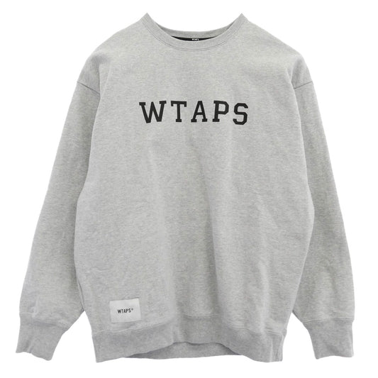 WTAPS ダブルタップス 25SS 251ATDT-CSM03 ACADEMY SWEATER COTTON アカデミー セーター コットン スウェット グレー グレー系 3【美品】【中古】