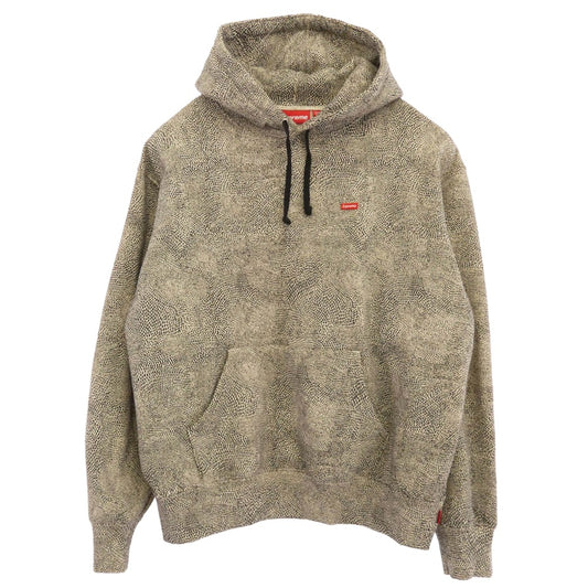 Supreme シュプリーム 25SS Small Box Hooded Sweatshirt Snakeskin スモールボックスロゴ プルオーバーパーカー フーディー スネークスキン ブラック系 ホワイト系 M【美品】【中古】