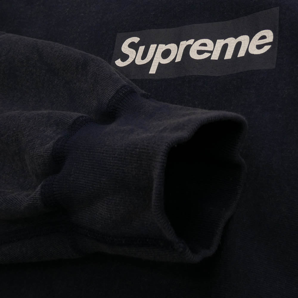 Supreme シュプリーム 25SS Washed Box Logo Crewneck Sweat shirt ウォッシュド ボックス ロゴ クルーネック スウェット シャツ ネイビー ネイビー系 L【極上美品】【中古】