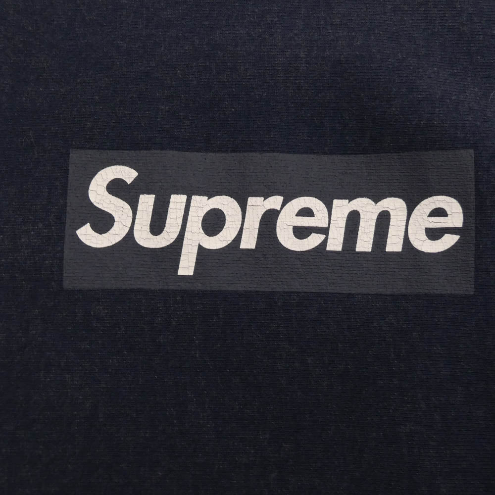 Supreme シュプリーム 25SS Washed Box Logo Crewneck Sweat shirt ウォッシュド ボックス ロゴ クルーネック スウェット シャツ ネイビー ネイビー系 L【極上美品】【中古】
