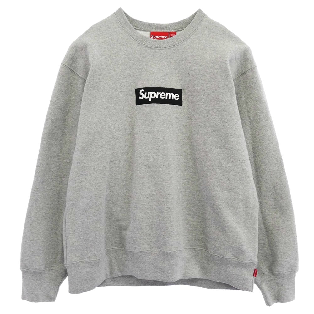 Supreme シュプリーム 22AW Box Logo Crewneck Sweat shirt ボックス ロゴ クルーネック スウェット シャツ ヘザーグレー グレー系 L【美品】【中古】