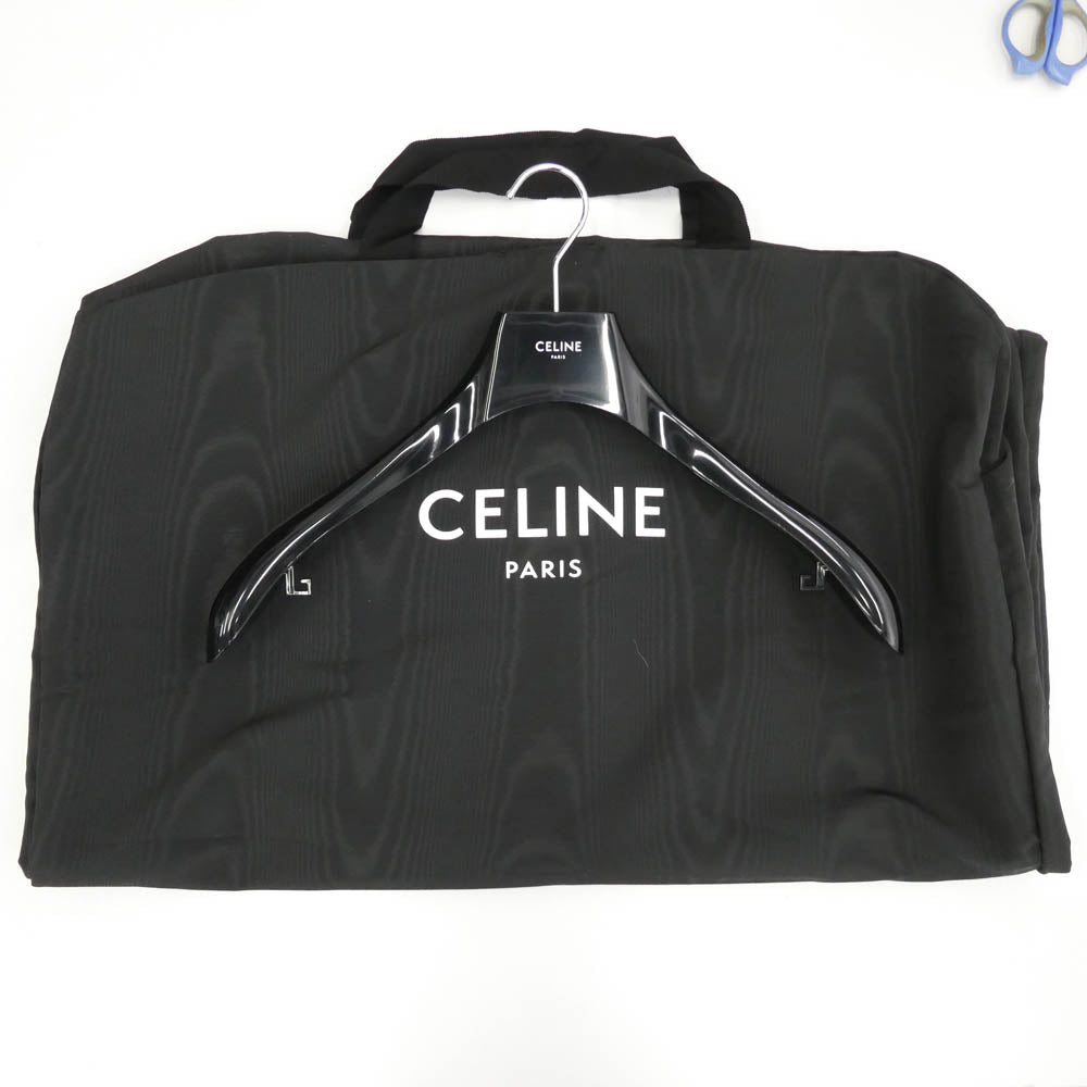 CELINE セリーヌ C447204 2409 イタリア製 トリンオンフ刺繍 スイングトップ ジップアップ ジャケット ブルゾン ブラック系 54【極上美品】【中古】