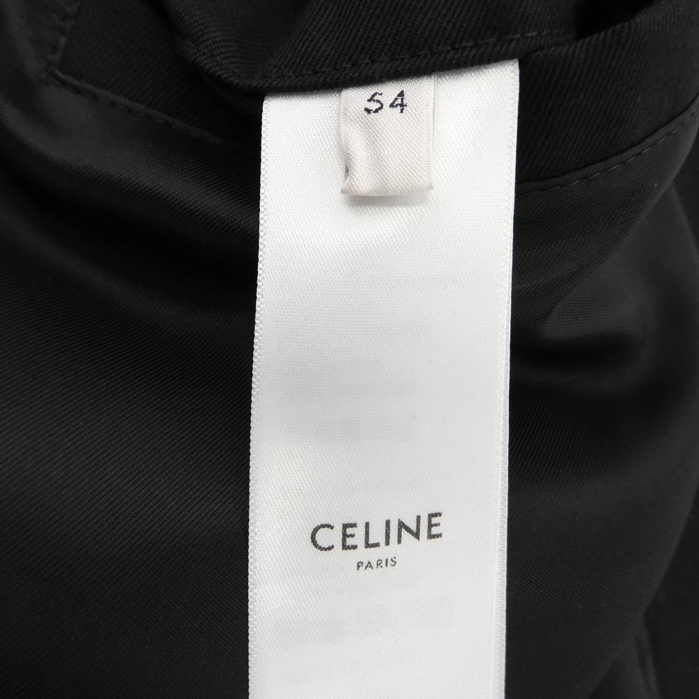 CELINE セリーヌ C447204 2409 イタリア製 トリンオンフ刺繍 スイングトップ ジップアップ ジャケット ブルゾン ブラック系 54【極上美品】【中古】