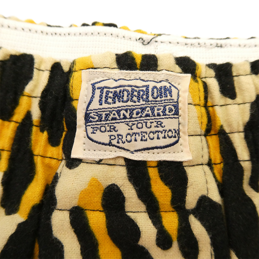 TENDERLOIN テンダーロイン T-TRUNKS A LEOPARDO レオパード フランネル トランクス ショーツ ハーフパンツ イエロー系 ブラック系 M【新古品】【未使用】【中古】