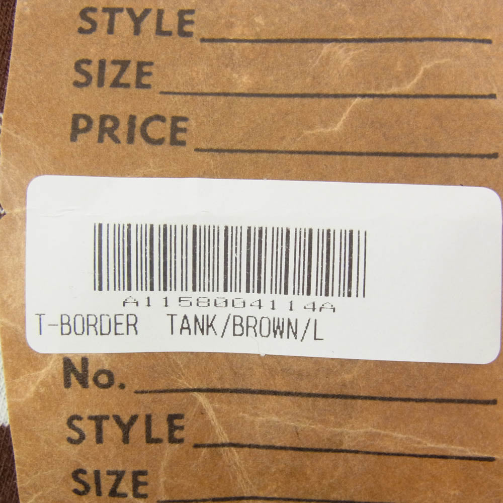 TENDERLOIN テンダーロイン T-BORDER TANK ボーダー タンクトップ ブラウン系 L【美品】【中古】