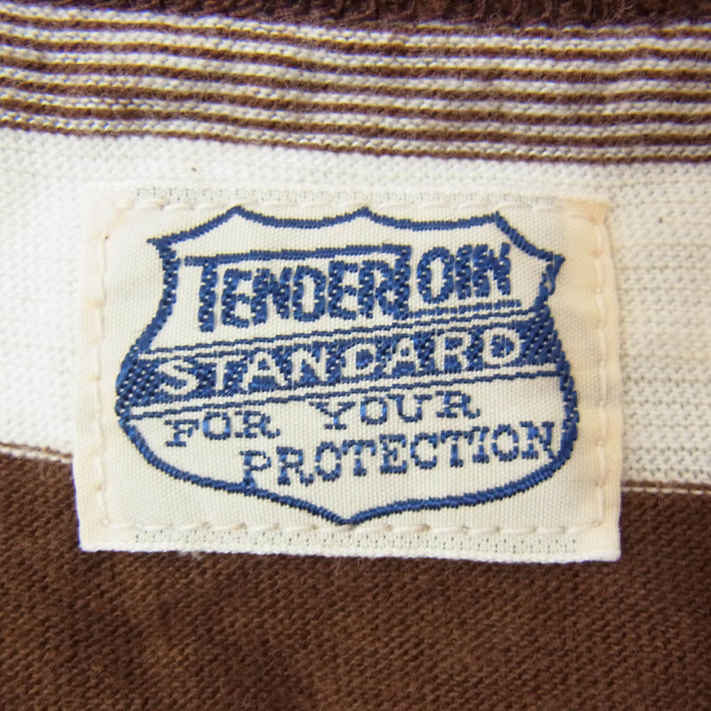 TENDERLOIN テンダーロイン T-BORDER TANK ボーダー タンクトップ ブラウン系 L【美品】【中古】
