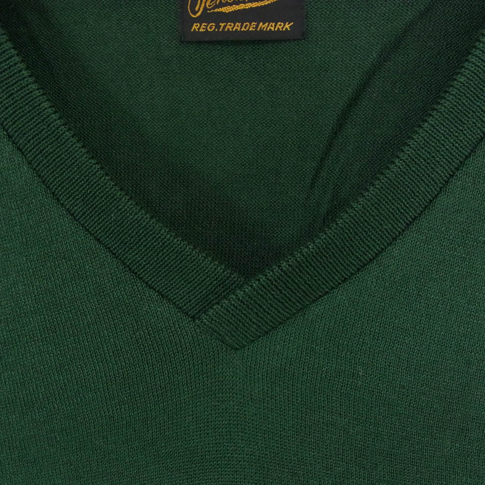 TENDERLOIN テンダーロイン T-RIDGE V Vネック 半袖 ニットTシャツ グリーン系 M【中古】