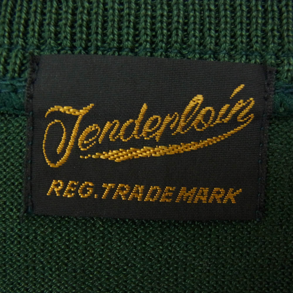 TENDERLOIN テンダーロイン T-RIDGE V Vネック 半袖 ニットTシャツ グリーン系 M【中古】