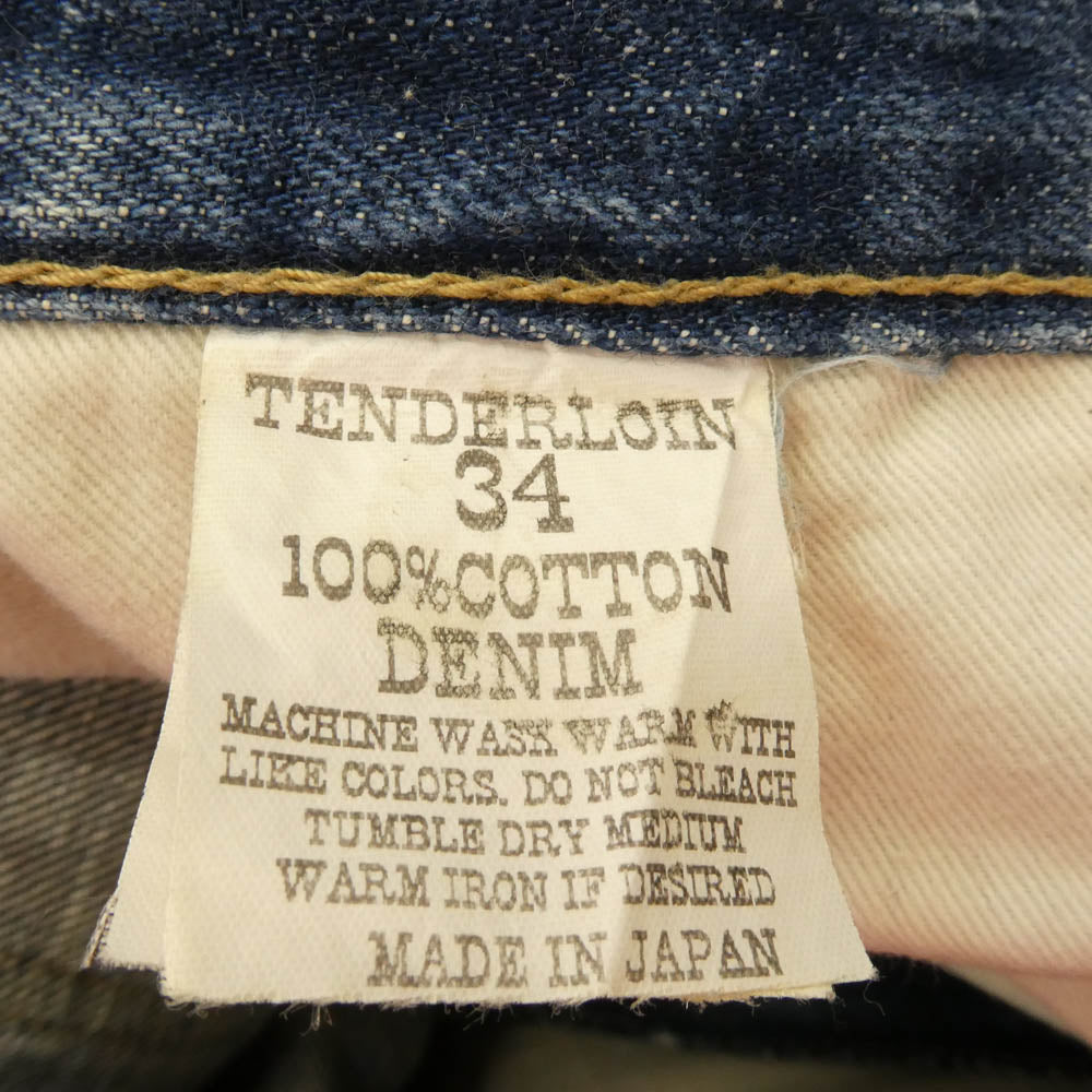 TENDERLOIN テンダーロイン カットオフ デニムショーツ ハーフパンツ ブルー系 34【中古】