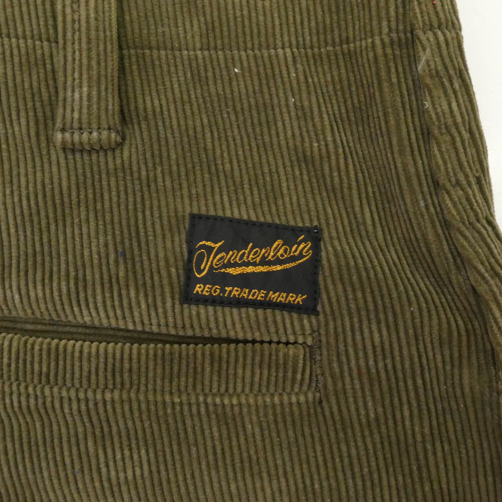 TENDERLOIN テンダーロイン T-BDP SHORTS コーデュロイ ショーツ ハーフパンツ カーキ M【美品】【中古】