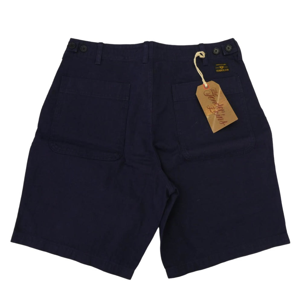 TENDERLOIN テンダーロイン T-HERRINGBONE SHORTS ヘリンボーン ベイカー ショーツ ハーフパンツ ネイビー M【美品】【中古】