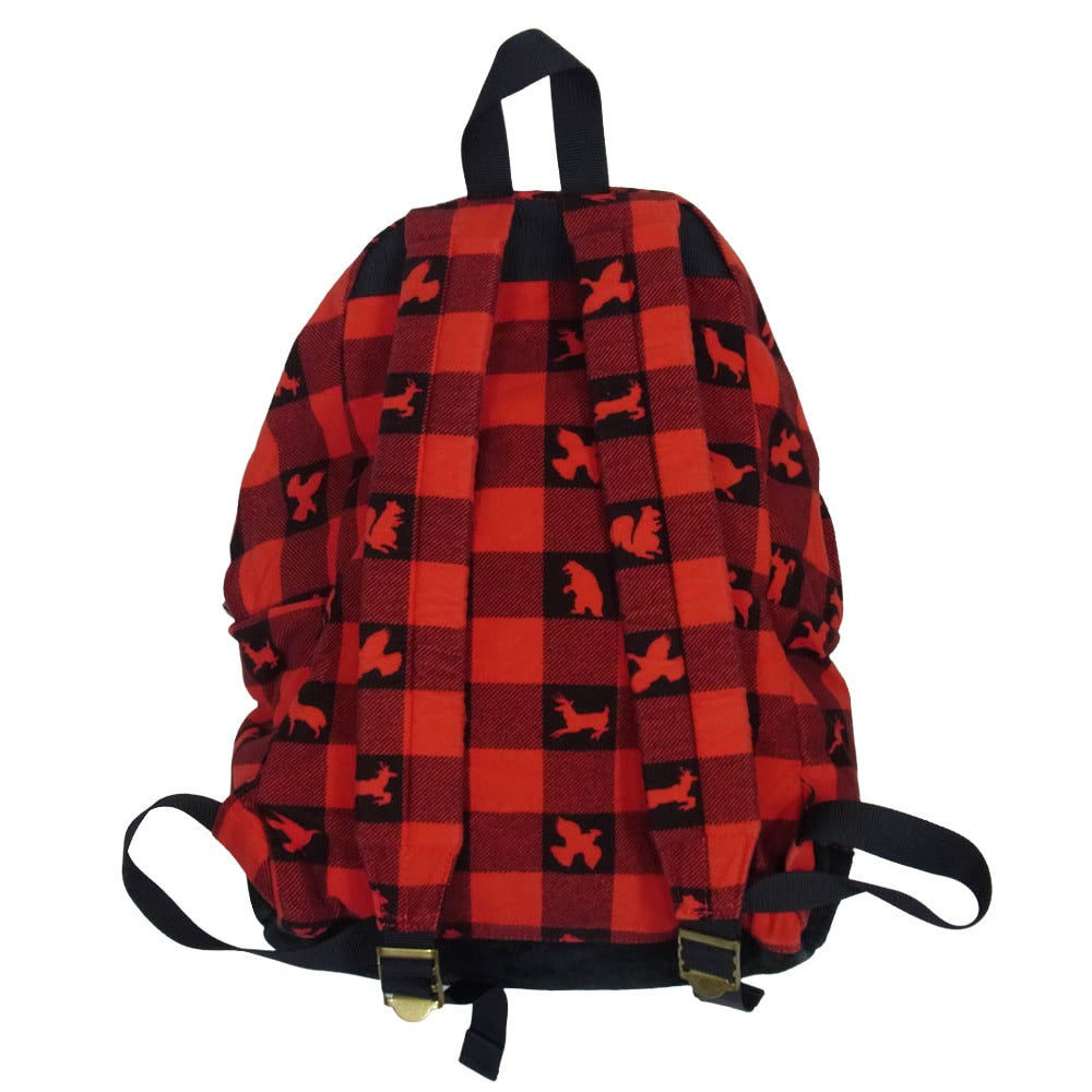 TENDERLOIN テンダーロイン × PORTER ポーター T-BACK PACK アニマルバッファローチェック バックパック デイパック リュック レッド系【中古】