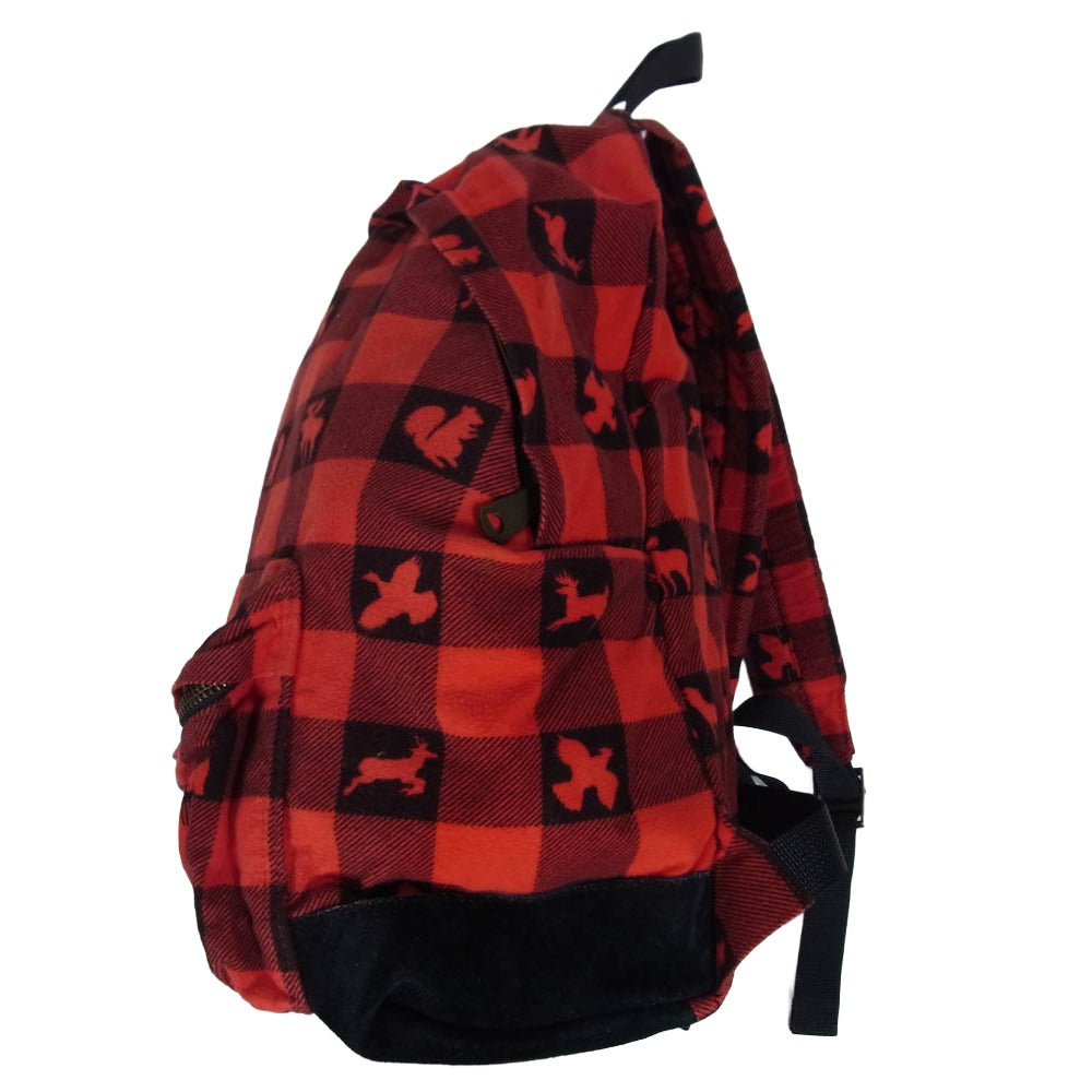 TENDERLOIN テンダーロイン × PORTER ポーター T-BACK PACK アニマルバッファローチェック バックパック デイパック リュック レッド系【中古】