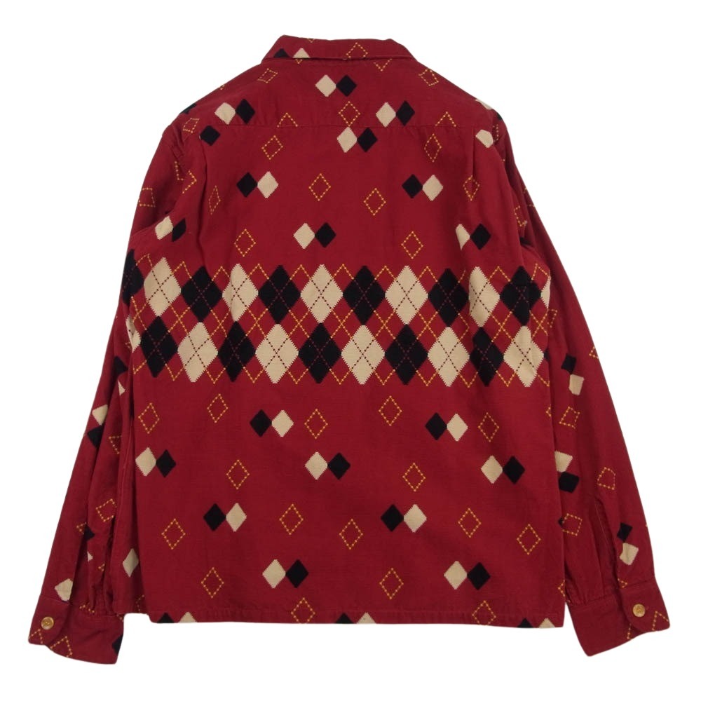 STYLE EYES スタイルアイズ SE27427 ARGYLE CORDUROY SPORTS SHIRT 長袖 コーデュロイ シャツ レッド系 M【中古】