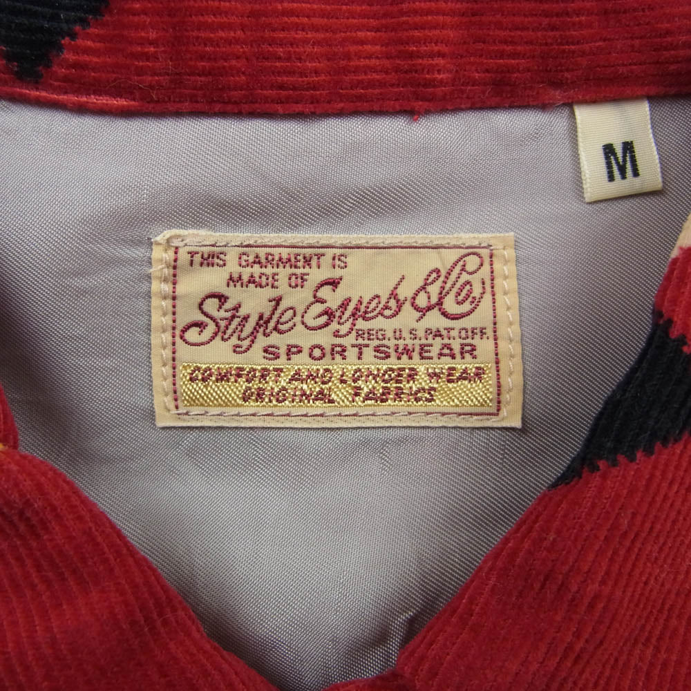 STYLE EYES スタイルアイズ SE27427 ARGYLE CORDUROY SPORTS SHIRT 長袖 コーデュロイ シャツ レッド系 M【中古】