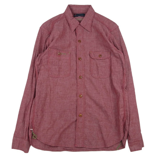 ミスターフリーダム SC27841 SURPLUS 5oz. シャンブレー 長袖 ニクソン シャツ レッド系 M【中古】