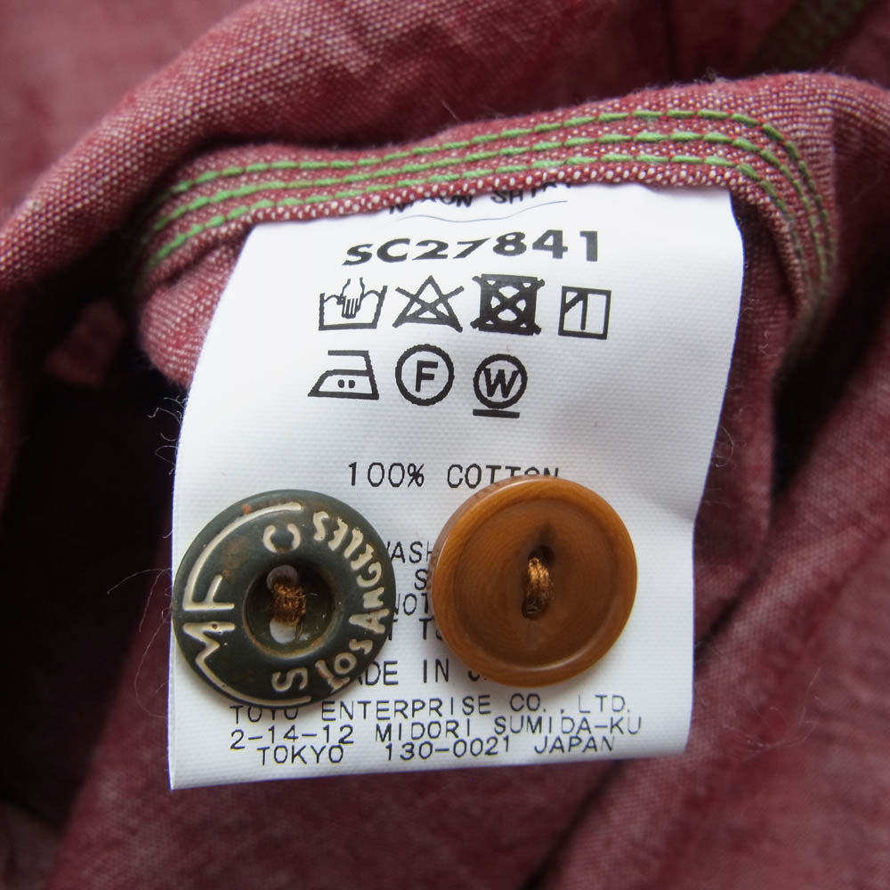 ミスターフリーダム SC27841 SURPLUS 5oz. シャンブレー 長袖 ニクソン シャツ レッド系 M【中古】