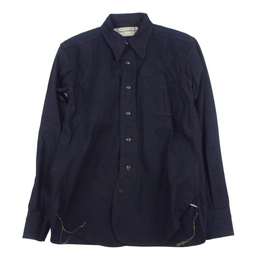 ミスターフリーダム NAVAL CLOTHING TAILOR ナバル クロージング テーラー ワーク シャツ ネイビー系 M【中古】