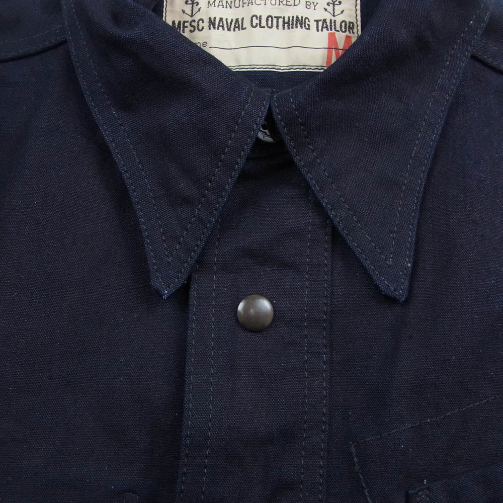 ミスターフリーダム NAVAL CLOTHING TAILOR ナバル クロージング テーラー ワーク シャツ ネイビー系 M【中古】